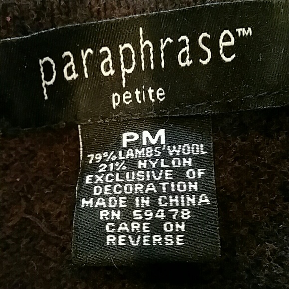 Paraphrase brand used wool brown cardigan sz PM - Picture 5 of 7